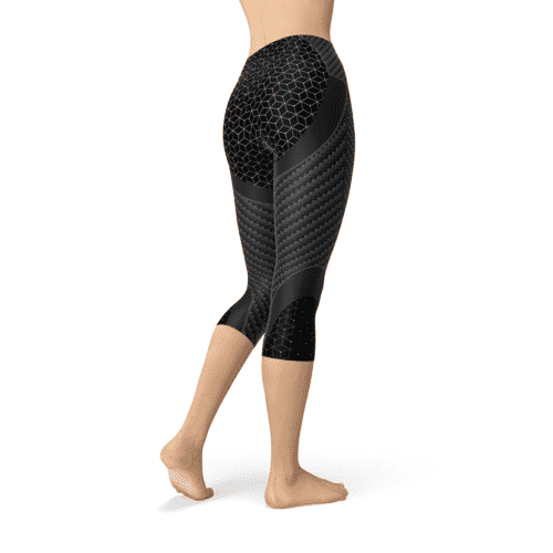 Carbon fiber print sports capri leggings — additional view 4