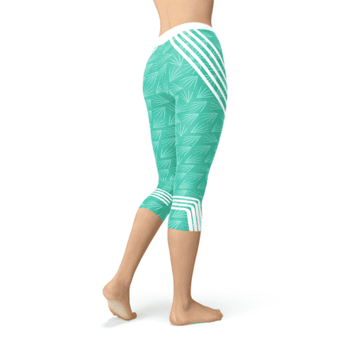 Turquoise sports capri leggings — additional view 3