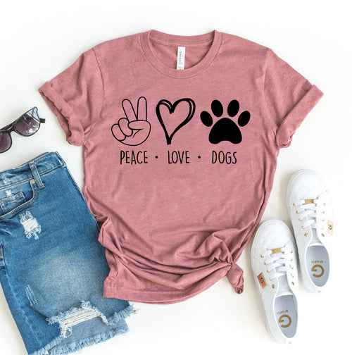 Peace Love Dogs slogan t-shirt — primary view