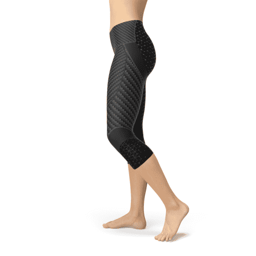 Carbon fiber print sports capri leggings — additional view 5