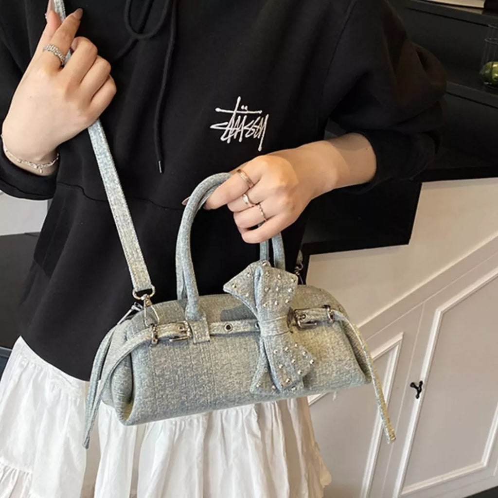 Denim Bow Crossbody Bag, product view 8