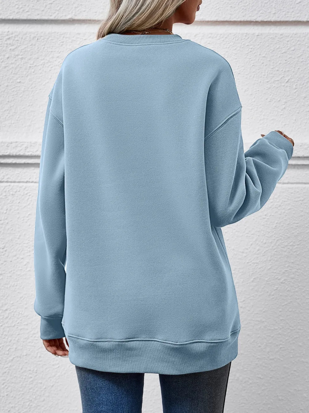 Letter Graphic Round Neck Sweatshirt view 12