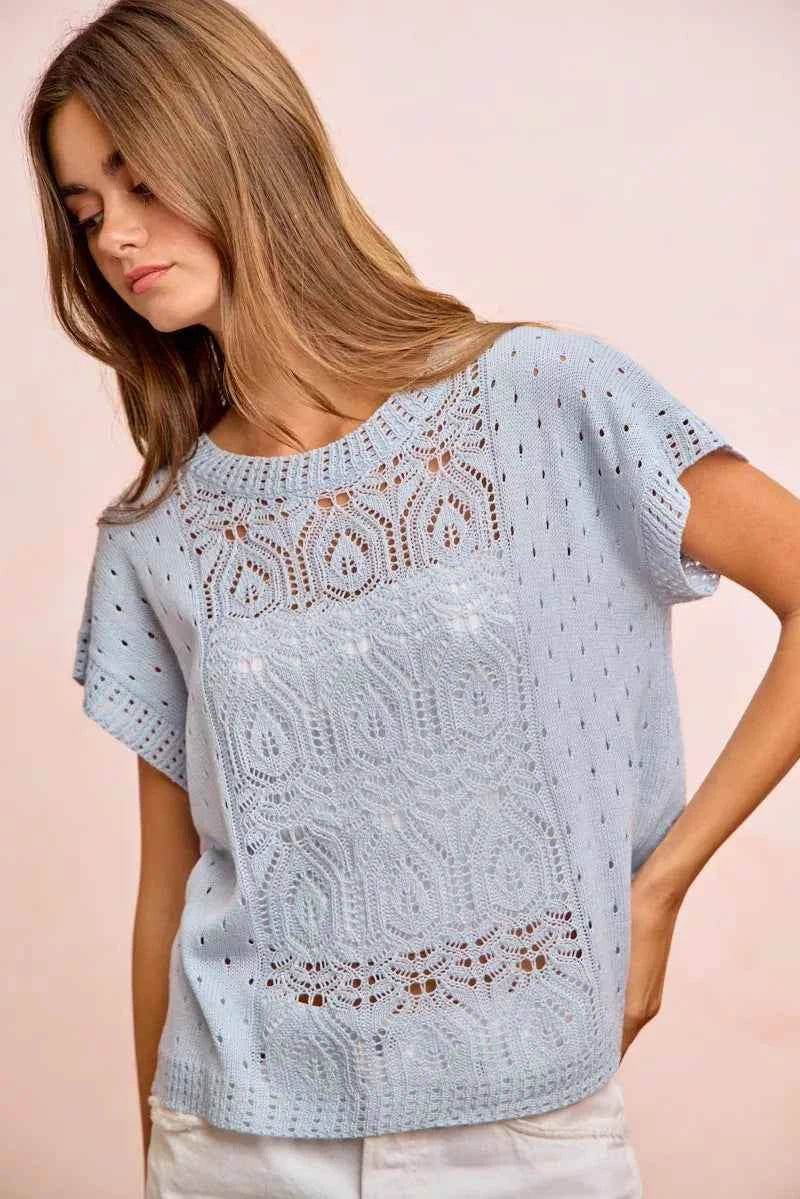Eyelet knit top — additional view 12