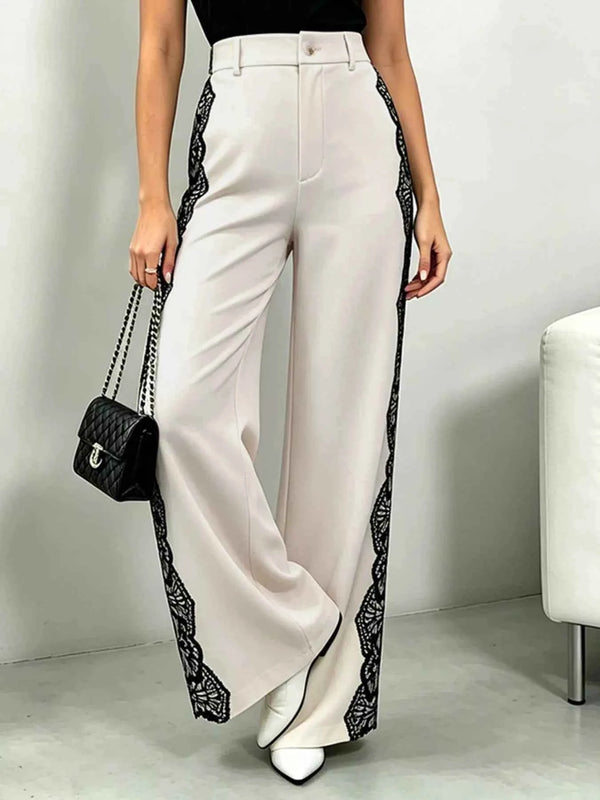 Lace detail wide-leg pants — additional view 3