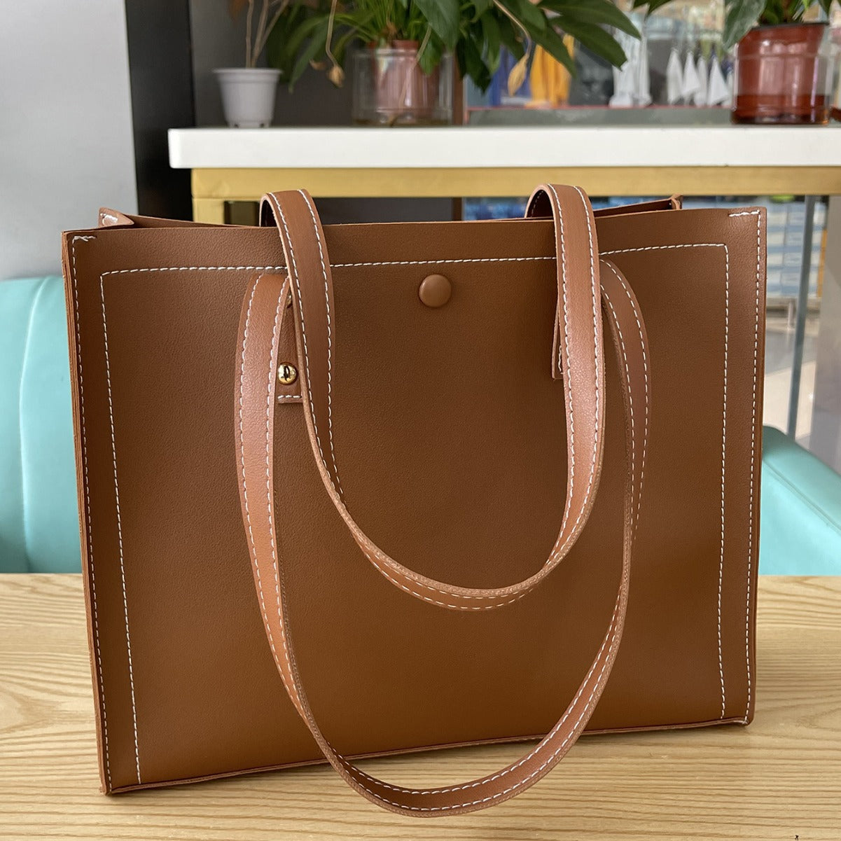 Embossed PU Tote Bag, side product view