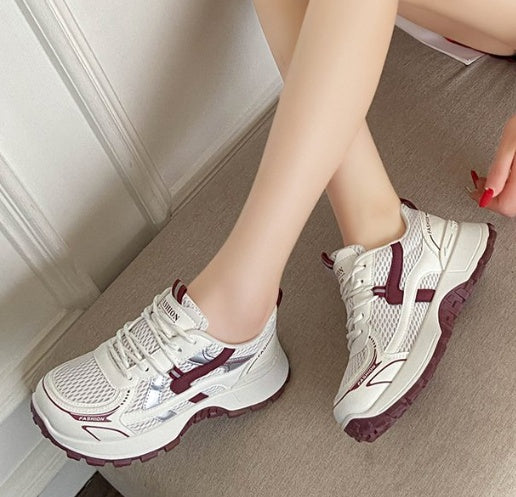Women's Breathable Mesh Thick-Sole Derby Sneakers additional product view