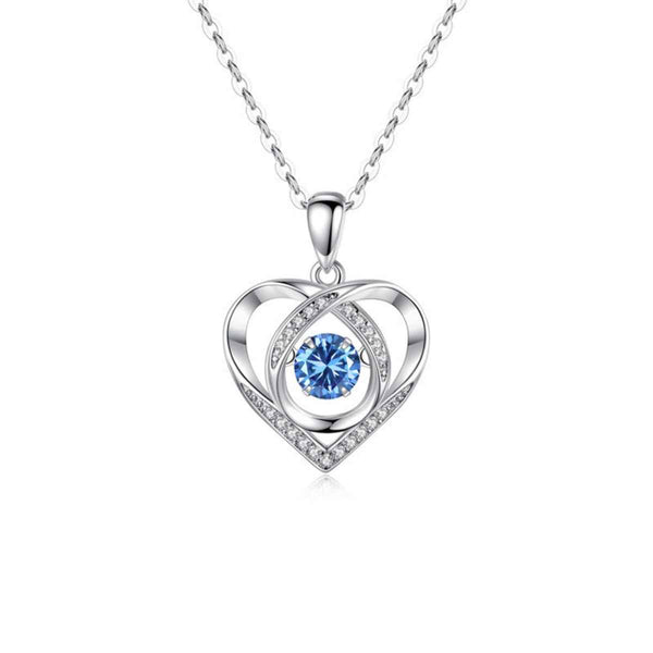 Rhinestone heart necklace in silver-plated alloy — additional view 4