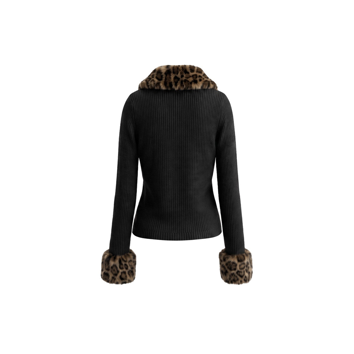 Women's Leopard Print Knit Cardigan-Splashis, alternate view 1