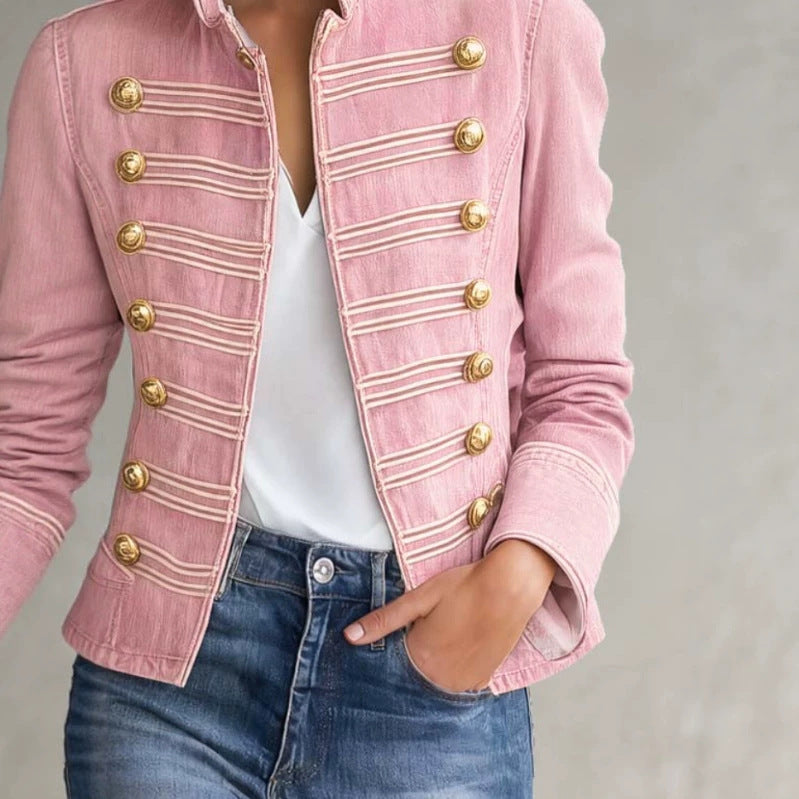 Vintage short denim-look jacket for women, image 4