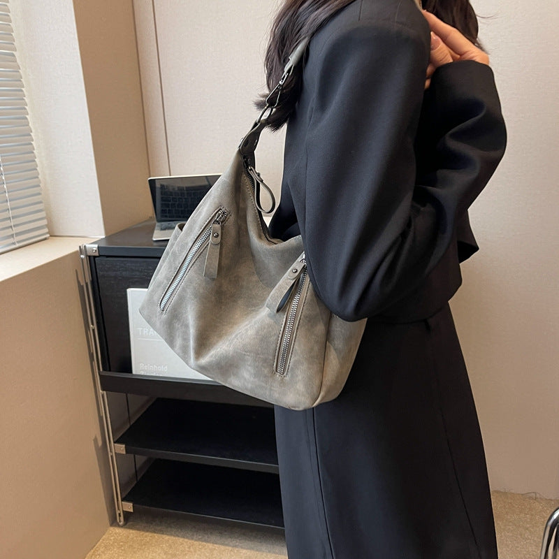 Minimalist Street Style Crossbody Bag - Large Capacity PU Bag for Women, close-up product view