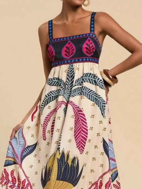 Printed square neck maxi dress — additional view 3