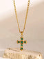 Zircon cross pendant necklace in stainless steel — additional view 4