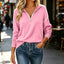 Bean Pink mock neck zip pullover sweater for women