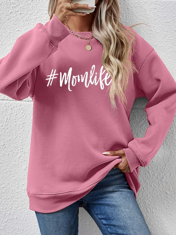 Letter Graphic Round Neck Sweatshirt view 19
