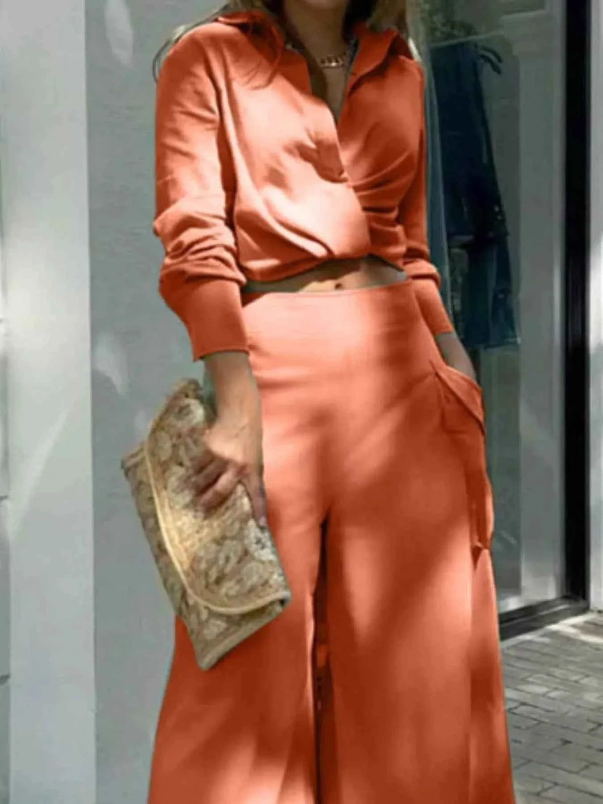 Elegant Two-Piece Pants and Shirt Set, product view 8