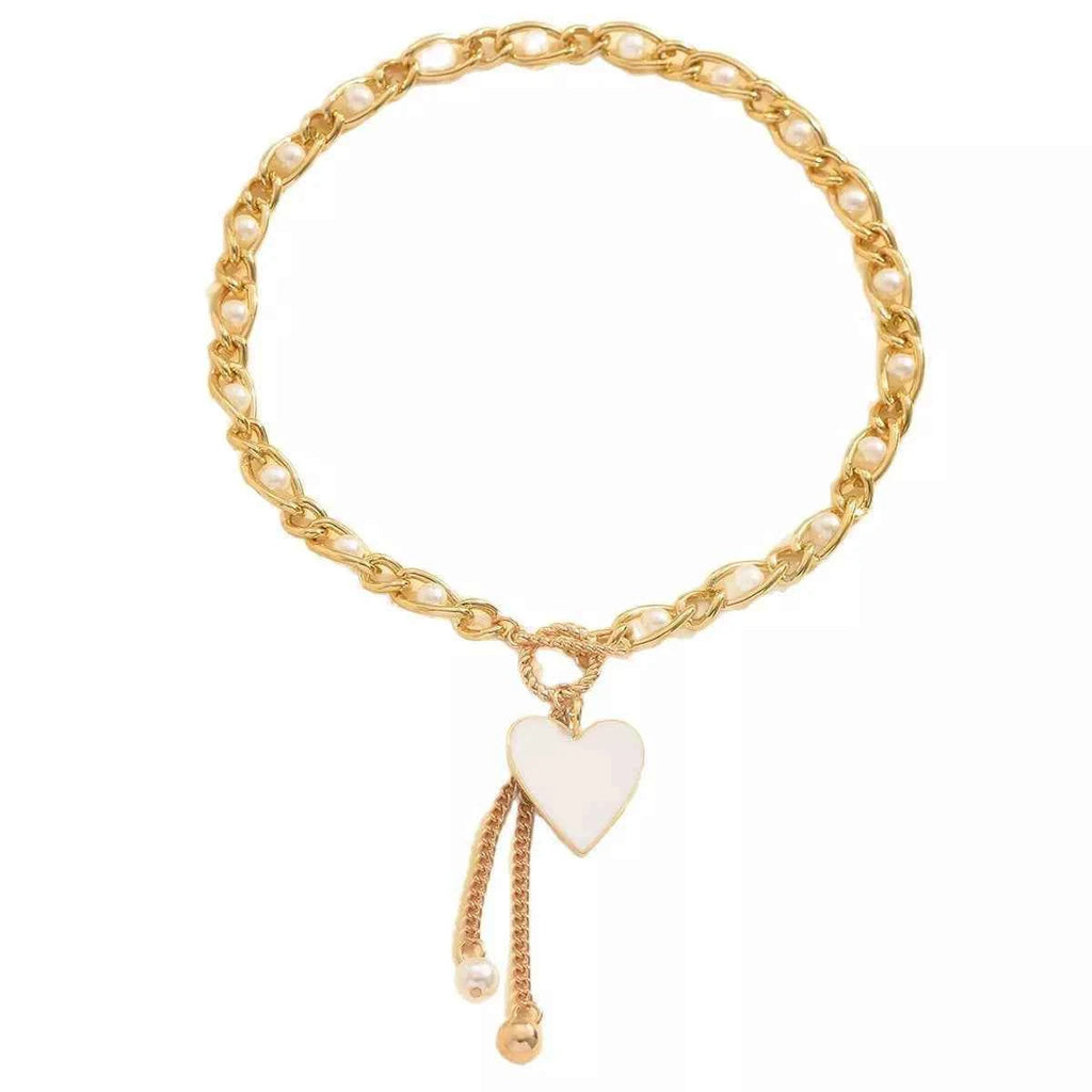Pearl heart necklace in 18K gold-plated finish — additional view 4