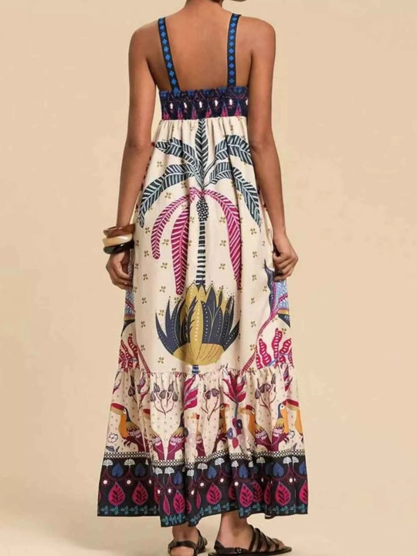 Printed square neck maxi dress — additional view 2