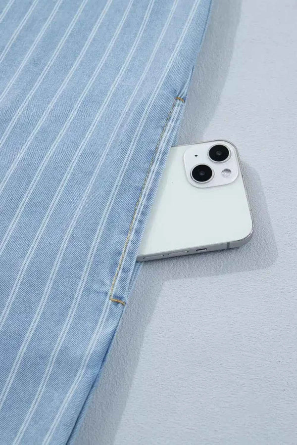 Stripe denim mini dress — additional view 12
