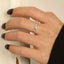 Zircon wave ring in silver-plated alloy — primary view