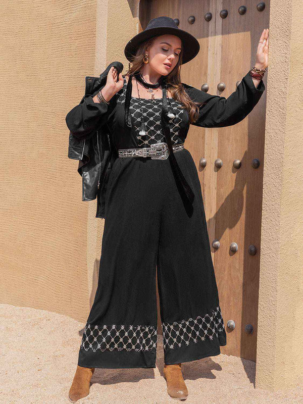 Plus size square neck jumpsuit — additional view 3