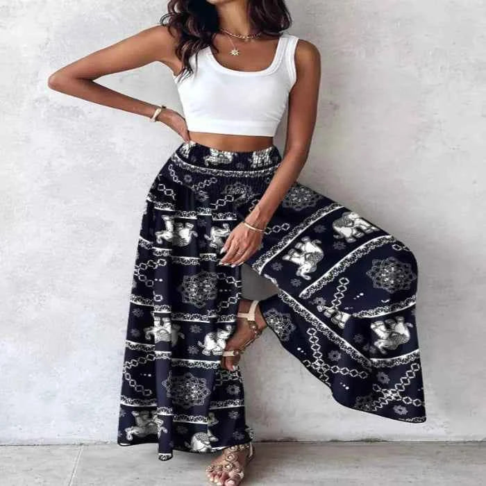 Printed wide-leg pants — primary view Immagine principale del prodotto