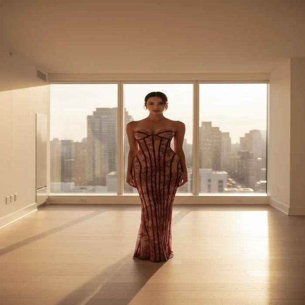 Lace off-shoulder bodycon dress — additional view 3