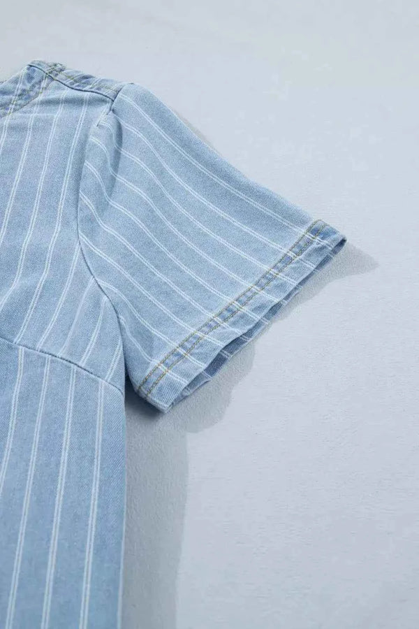 Stripe denim mini dress — additional view 9