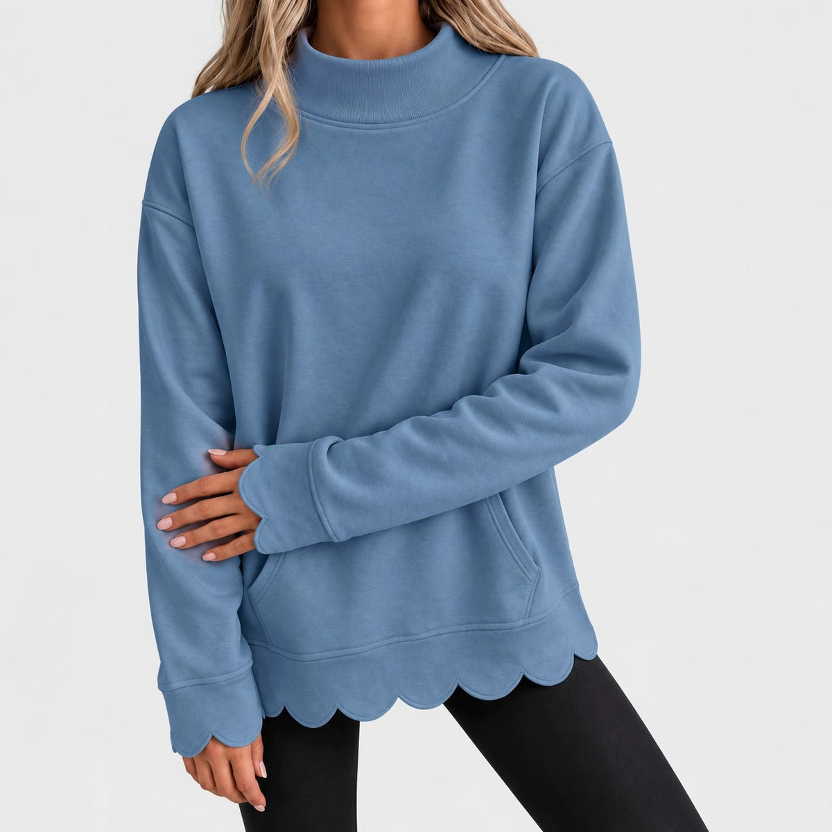 Mock neck pullover sweatshirt, image 7