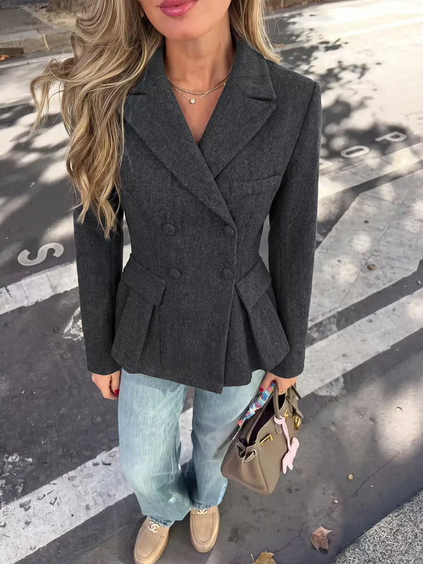 Double-breasted peplum blazer — additional view 4