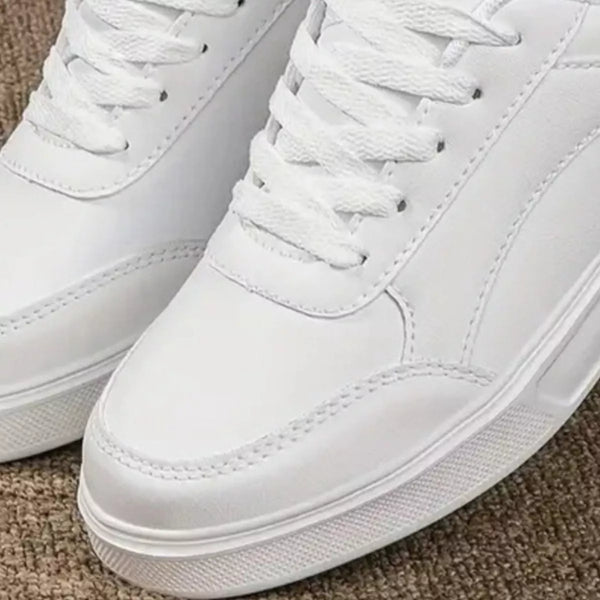 Round toe lace up sneakers in gold and white — additional view 4