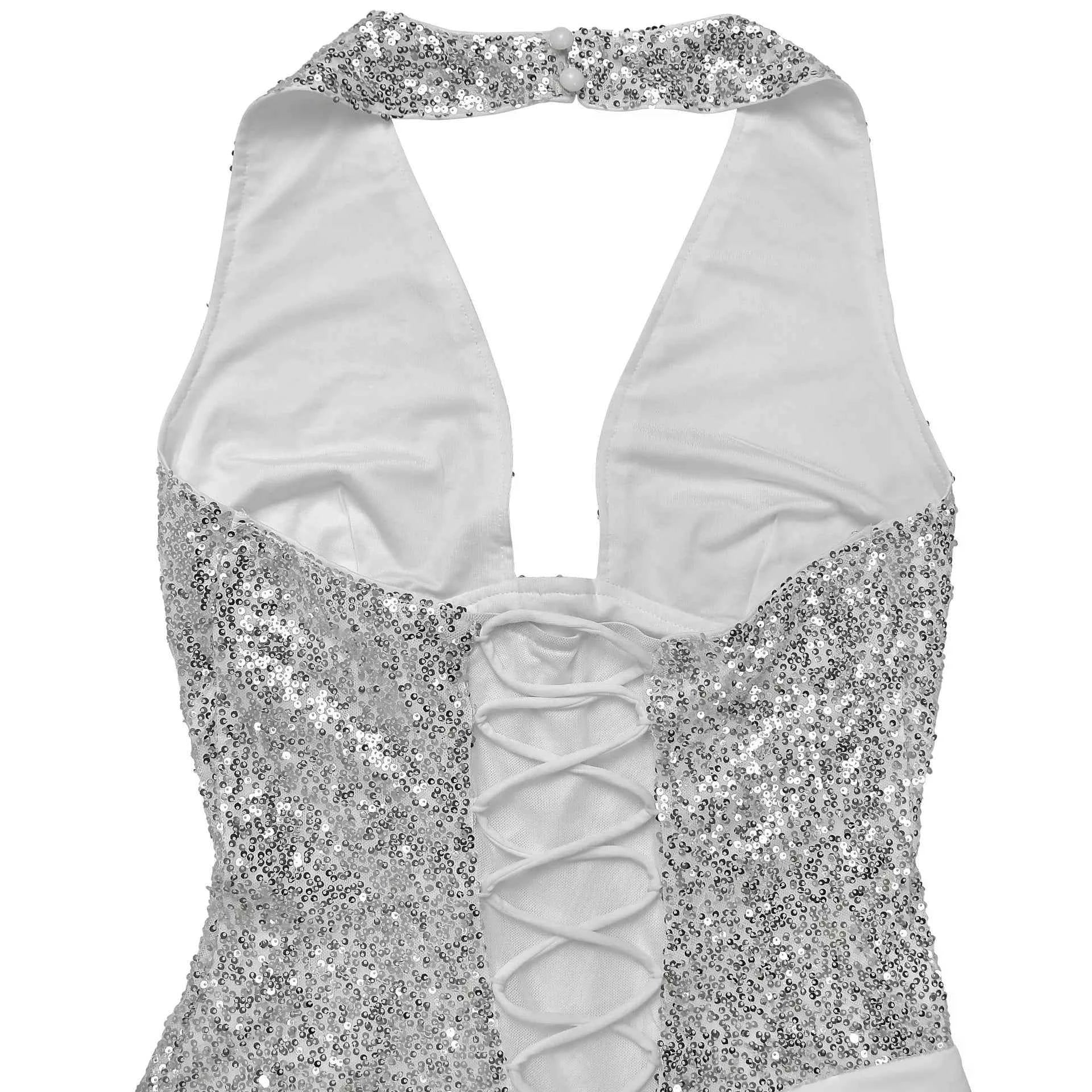Sequin halter neck maxi dress — additional view 10