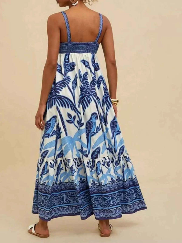 Printed square neck maxi dress — additional view 6