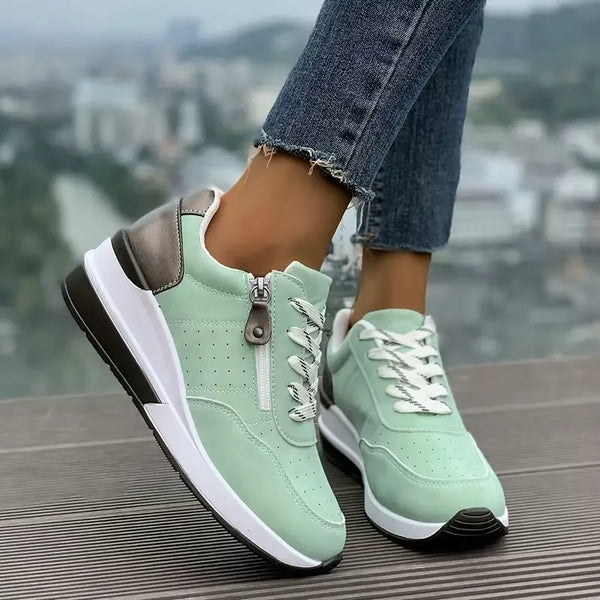 Product detail photo of Round Toe Lace Up Sneakers, Shoes, black, everyday style