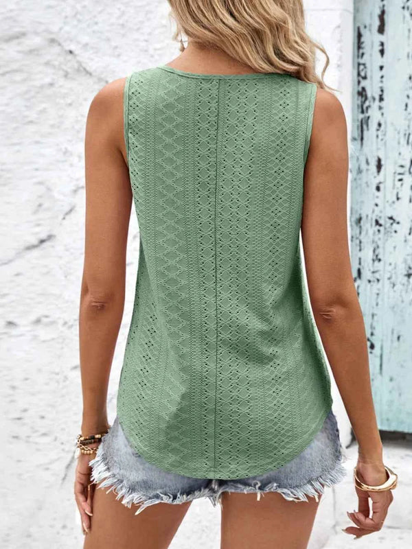 Eyelet wide strap tank top — additional view 9