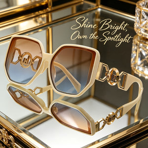 Oversized square sunglasses with gradient lenses