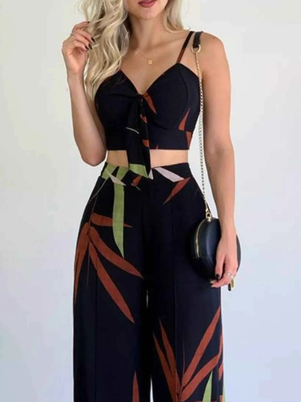 Tropical print spaghetti strap set — additional view 2