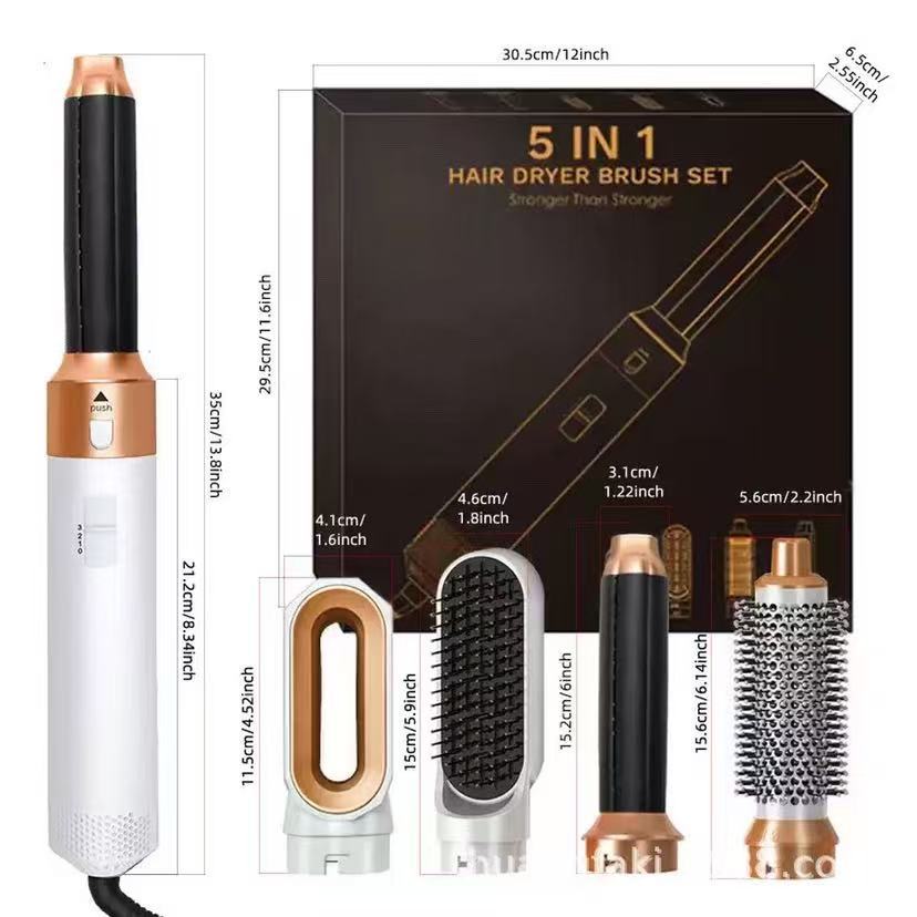 5-in-1 Hot Air Hair Dryer and Curling Iron Set, close-up product view