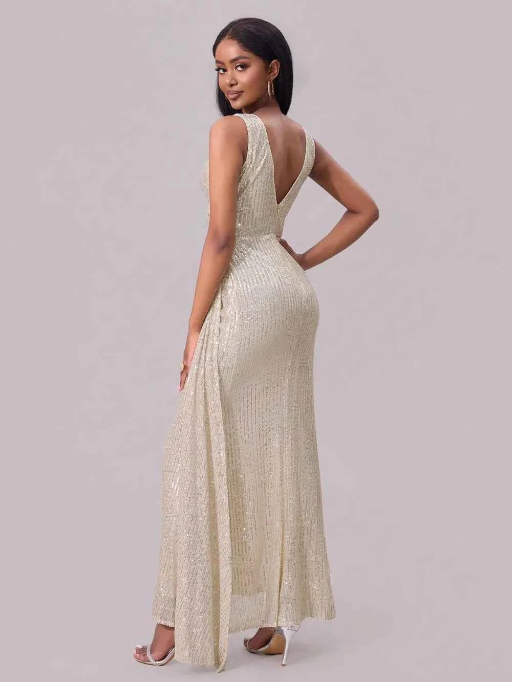 Sequin surplice maxi dress — additional view 2