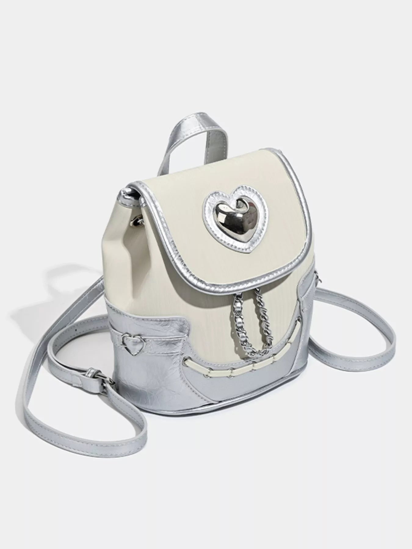 Mini Heart Flap PU Leather Backpack — product image 8