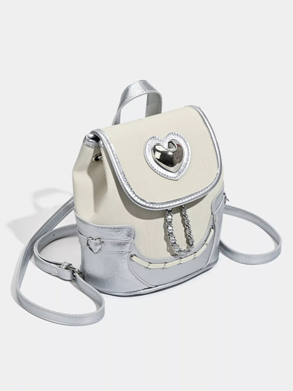 Mini Heart Flap PU Leather Backpack — product image 8