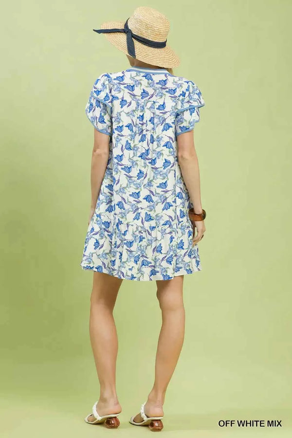 Floral flutter sleeve tiered dress — additional view 4