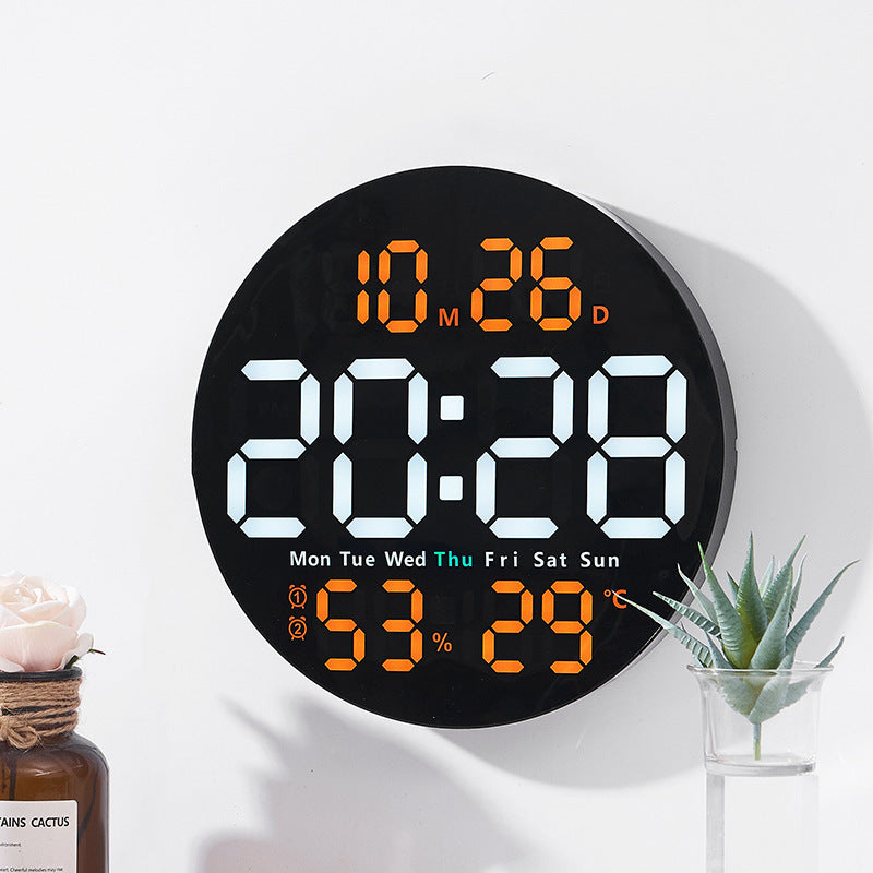 Multi-Function Digital Wall Clock with Temperature Humidity Display view 3