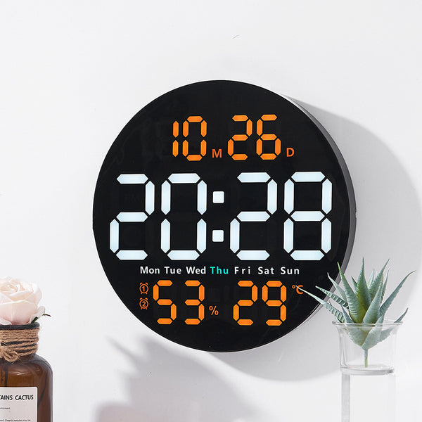 Multi-Function Digital Wall Clock with Temperature Humidity Display view 3
