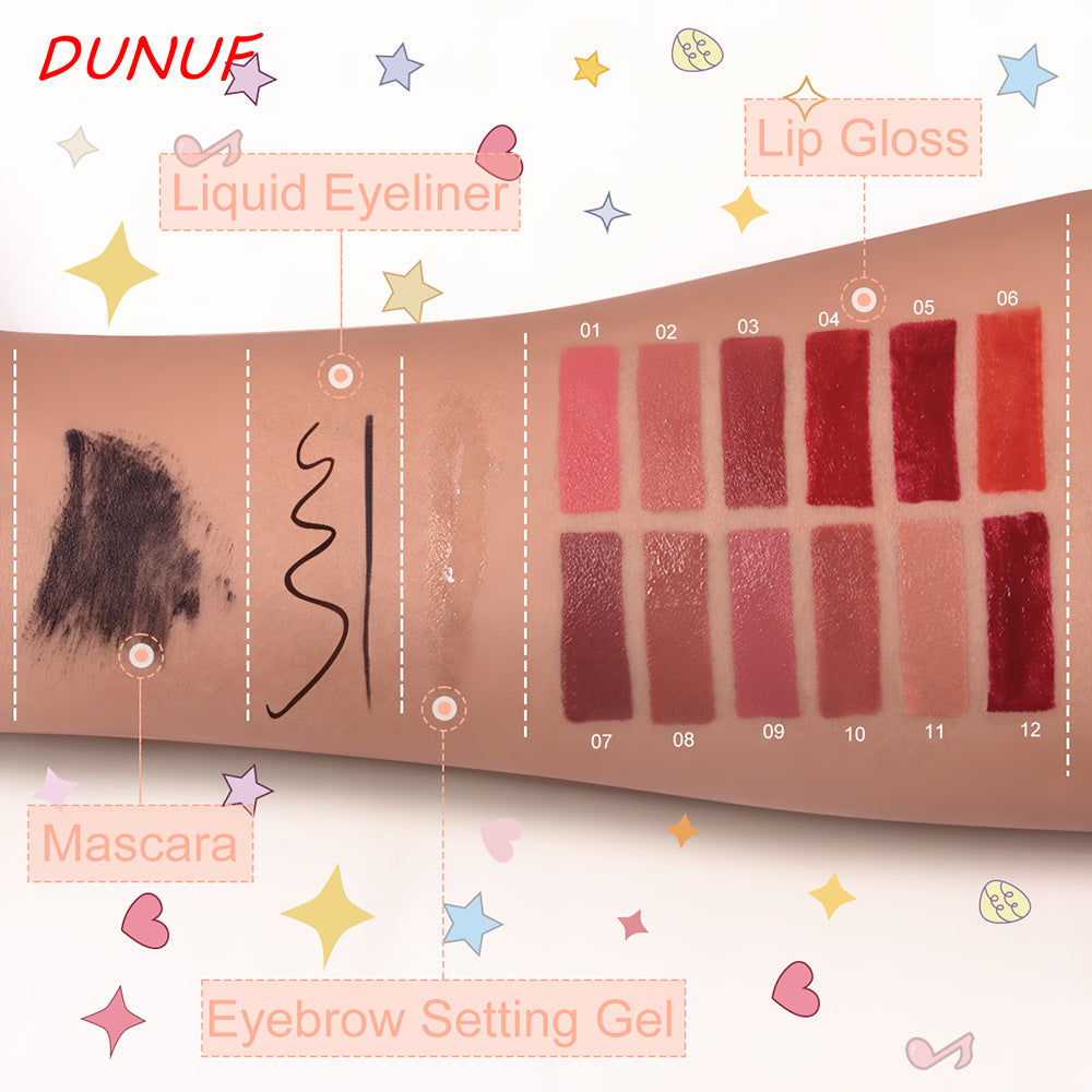 4-in-1 Waterproof Makeup Set - Mascara, Eyeliner & Lip Gloss, alternate product view