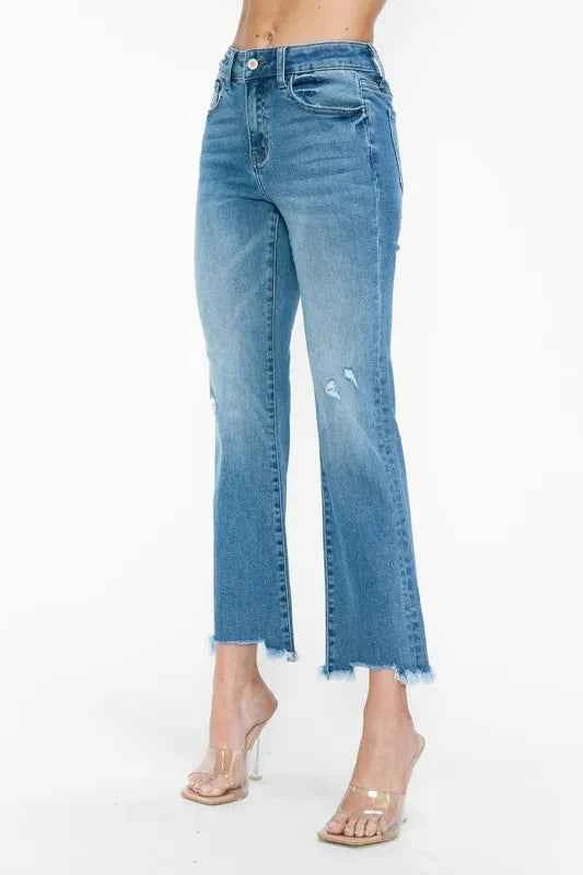Distressed cropped denim jeans — additional view 9