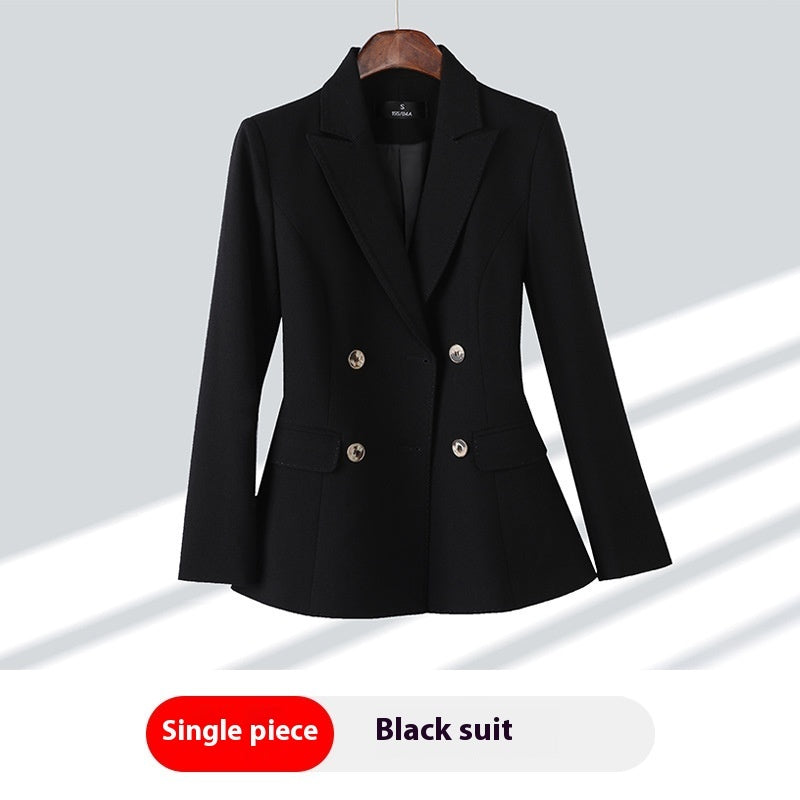 Double-Breasted Slim Fit Women's Suit Set – Blazer & Trouser Office Wear, side product view