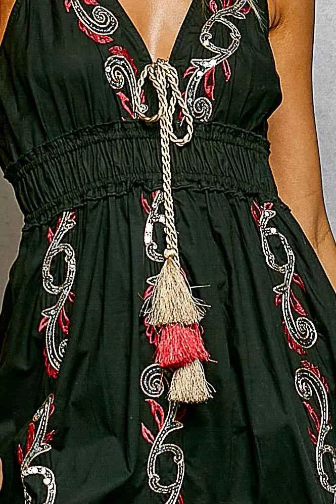Embroidered midi cami dress — additional view 6