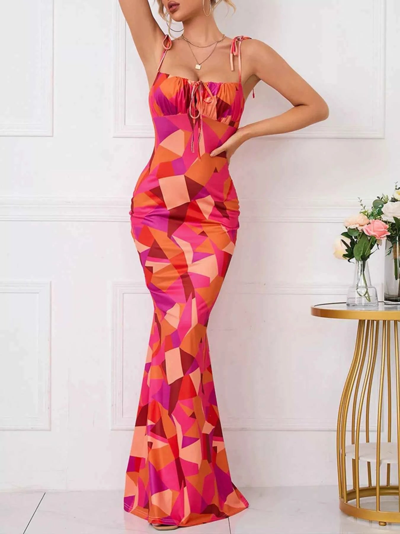 Floral tie strap maxi dress — additional view 6