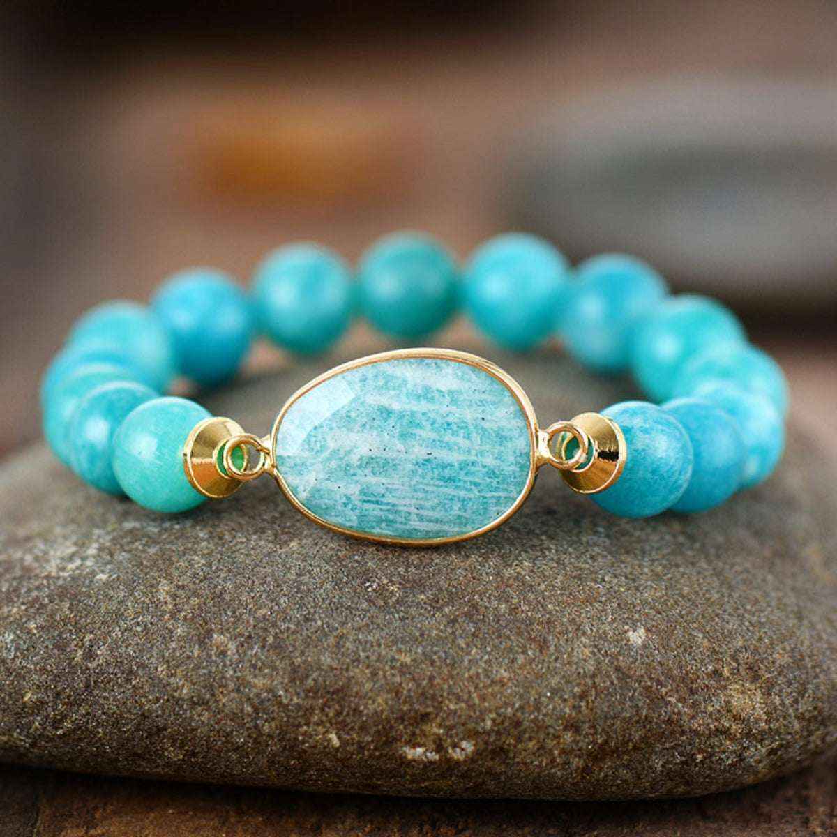 Natural stone beaded bracelet — additional view 4