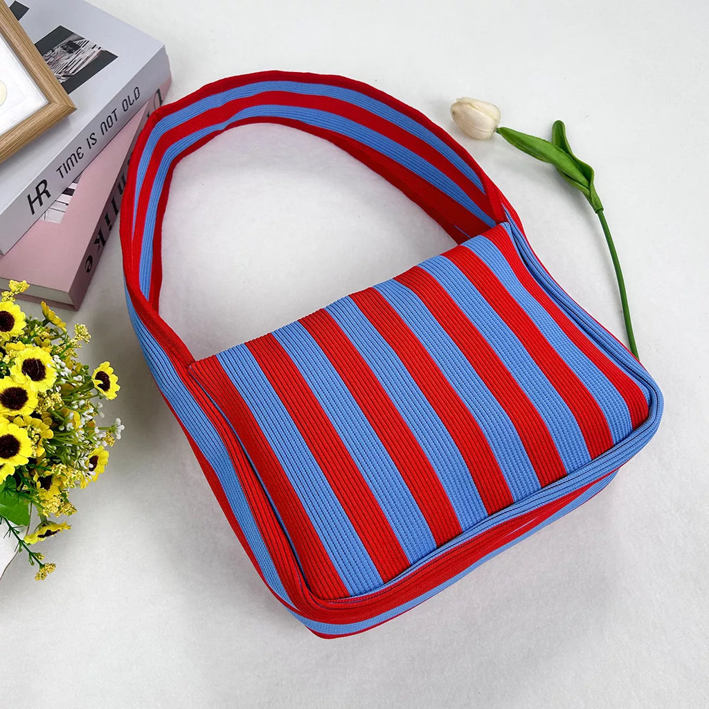 Striped knit shoulder bag — additional view 2
